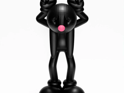 3D Printing Black Rabbit toy 3D Model