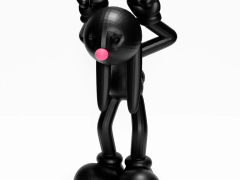 3D Printing Black Rabbit toy 3D Model