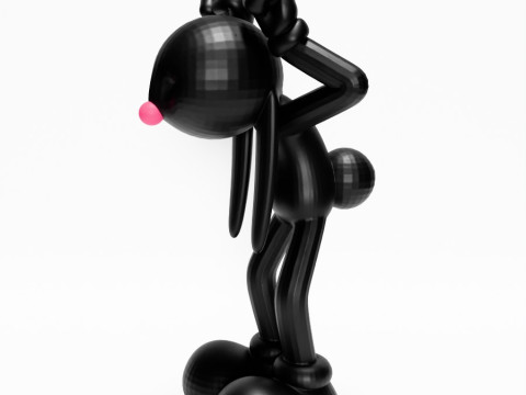3D Printing Black Rabbit toy Model 3D