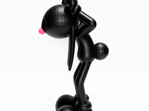 3D Printing Black Rabbit toy Model 3D