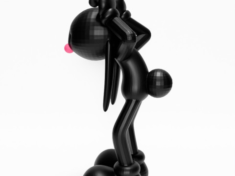 3D Printing Black Rabbit toy Model 3D