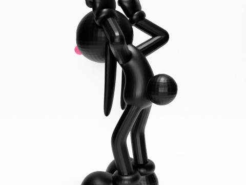 3D Printing Black Rabbit toy Model 3D