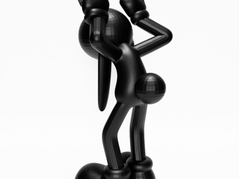 3D Printing Black Rabbit toy Model 3D