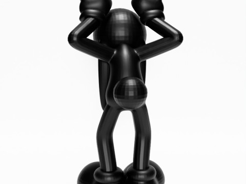 3D Printing Black Rabbit toy Model 3D