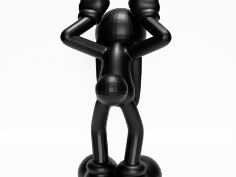 3D Printing Black Rabbit toy Model 3D