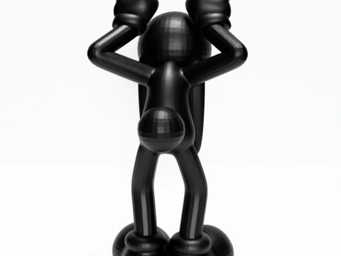 3D Printing Black Rabbit toy 3D Model
