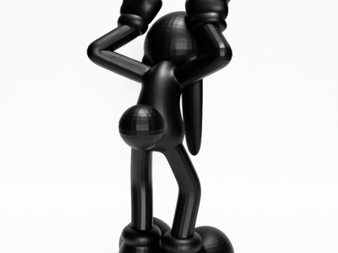 3D Printing Black Rabbit toy Model 3D