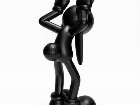 3D Printing Black Rabbit toy Model 3D