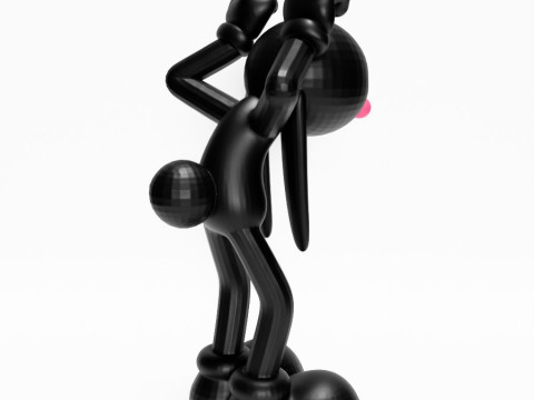 3D Printing Black Rabbit toy Model 3D