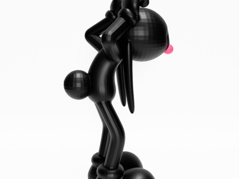3D Printing Black Rabbit toy Model 3D