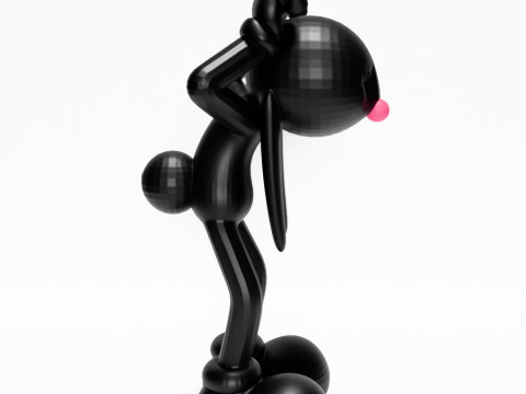 3D Printing Black Rabbit toy Model 3D