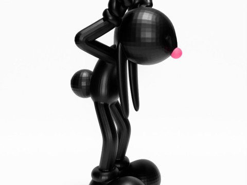 3D Printing Black Rabbit toy Model 3D