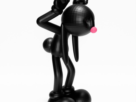 3D Printing Black Rabbit toy Model 3D