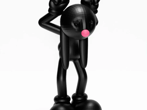 3D Printing Black Rabbit toy 3D Model