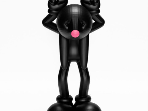 3D Printing Black Rabbit toy Model 3D