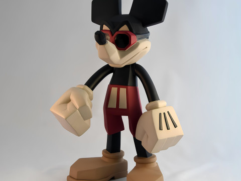 3D Printing Mickey Mouse Low Poly Style toy 3Dモデル