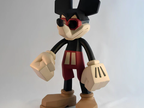 3डी प्रिंटिंग मिकी माउस लो पॉली स्टाइल खिलौना 3D मॉडल