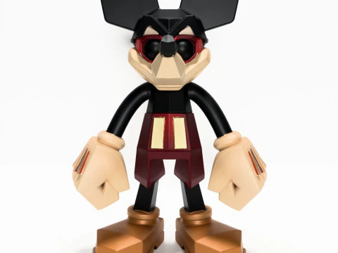 3D Printing Mickey Mouse Low Poly Style toy 3D Model