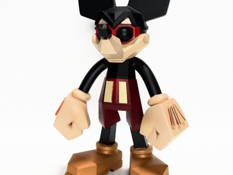 3D Printing Mickey Mouse Low Poly Style toy 3D 모델