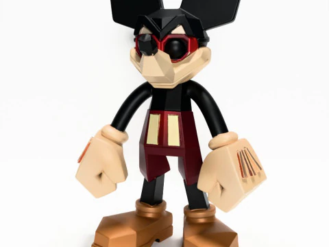 3D Printing Mickey Mouse Low Poly Style toy 3D Model