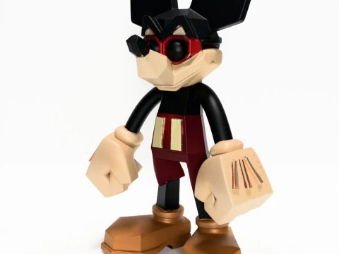 3D Printing Mickey Mouse Low Poly Style toy 3D Model