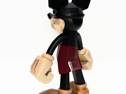 3D Printing Mickey Mouse Low Poly Style toy 3D Model