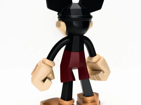 3D Printing Mickey Mouse Low Poly Style toy 3D Model