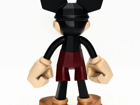 3D Printing Mickey Mouse Low Poly Style toy 3D Model