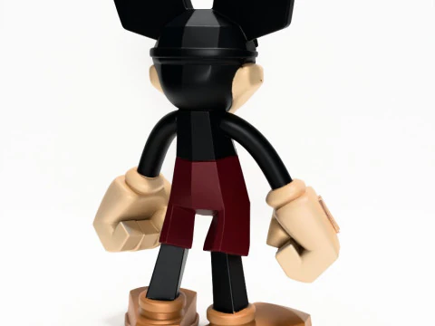 3D Printing Mickey Mouse Low Poly Style toy 3D Model