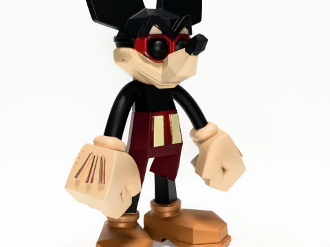 3D Printing Mickey Mouse Low Poly Style toy 3D Model
