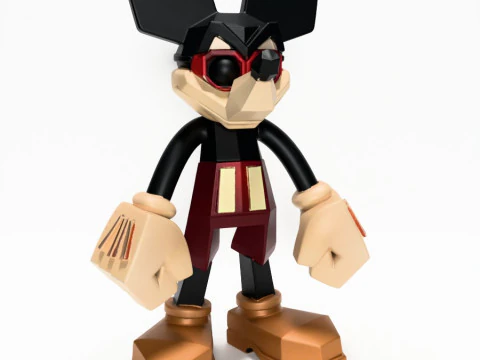 3D Printing Mickey Mouse Low Poly Style toy 3D Model
