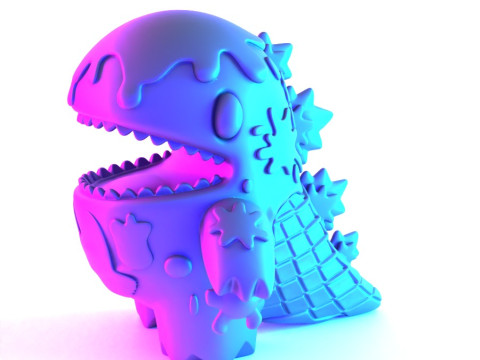 3D Printing Dino Ice Cream toy Model 3D