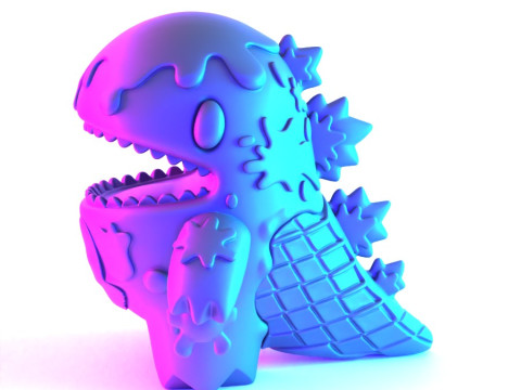 3D Printing Dino Ice Cream toy Model 3D