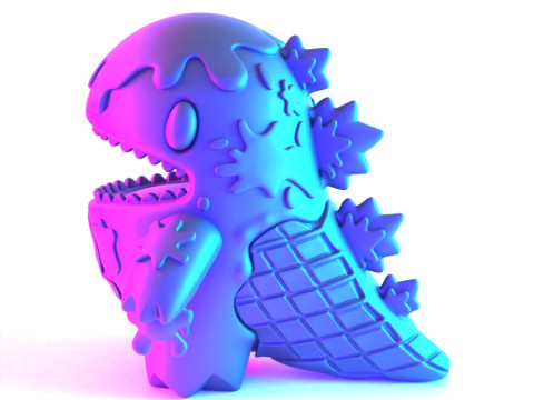 3D Printing Dino Ice Cream toy Model 3D