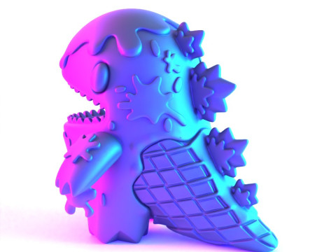 3D Printing Dino Ice Cream toy Model 3D