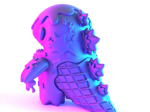 3D Printing Dino Ice Cream toy Model 3D