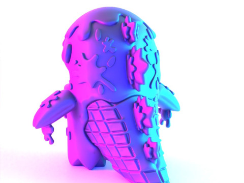 3D Printing Dino Ice Cream toy Model 3D