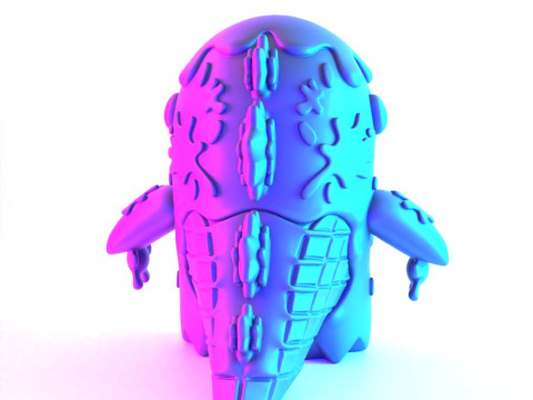 3D Printing Dino Ice Cream toy Model 3D