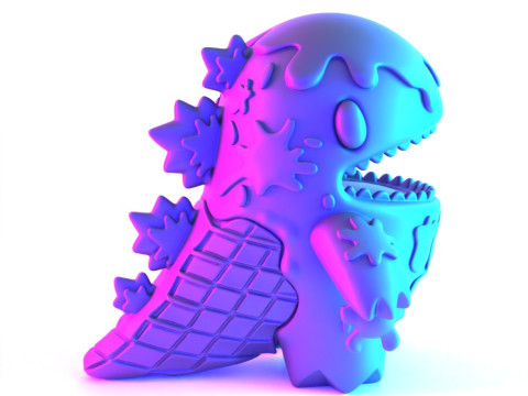 3D Printing Dino Ice Cream toy Model 3D