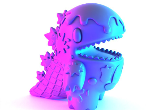 3D Printing Dino Ice Cream toy Model 3D