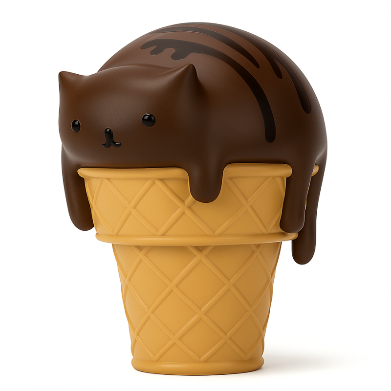 3D Printing Cat Ice Cream toy Modello 3D .c4d .max .obj .3ds .fbx .stl .blend 