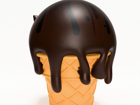 3D Printing Cat Ice Cream toy Modello 3D