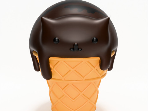 3D Printing Cat Ice Cream toy Modello 3D
