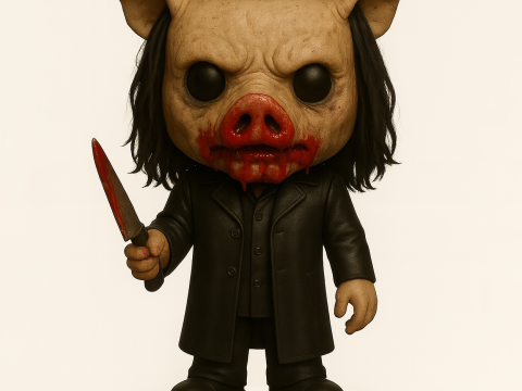 3D Printing Pig Mask from Saw Funko Pop Style toy Modelo 3D
