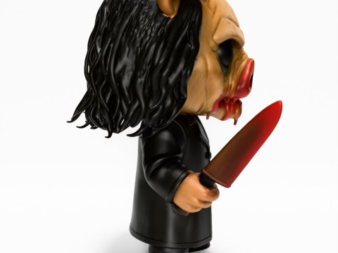3D Printing Pig Mask from Saw Funko Pop Style toy 3D Modell