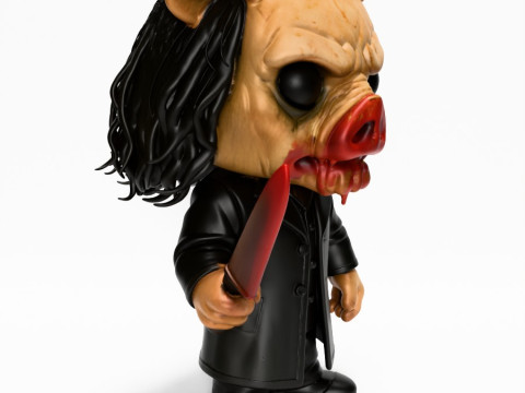 3D Printing Pig Mask from Saw Funko Pop Style toy 3D Modell