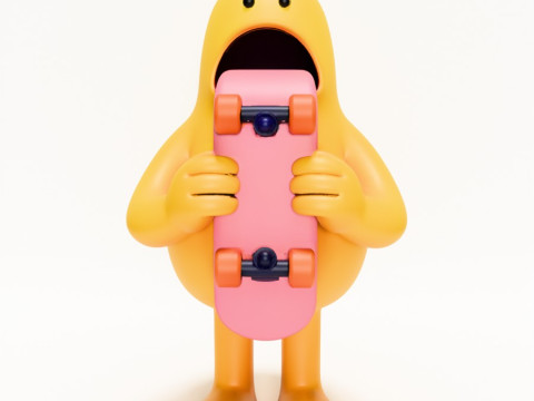 3D Baskı Paten Sanatı Oyuncak 3D Model