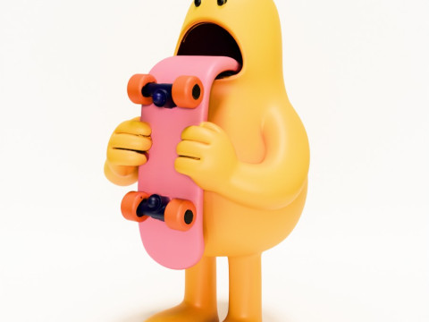 3D Baskı Paten Sanatı Oyuncak 3D Model