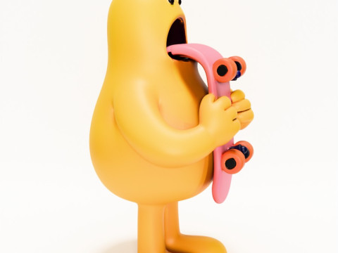 3D Baskı Paten Sanatı Oyuncak 3D Model