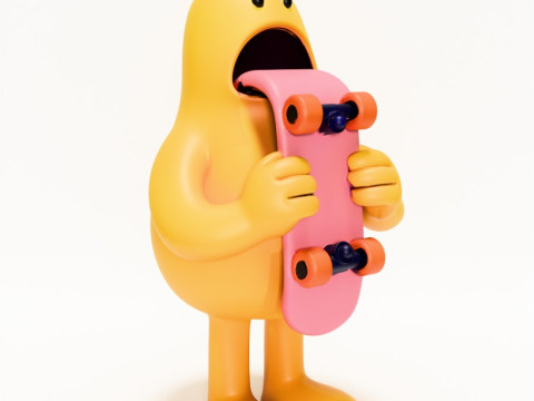 3D Baskı Paten Sanatı Oyuncak 3D Model